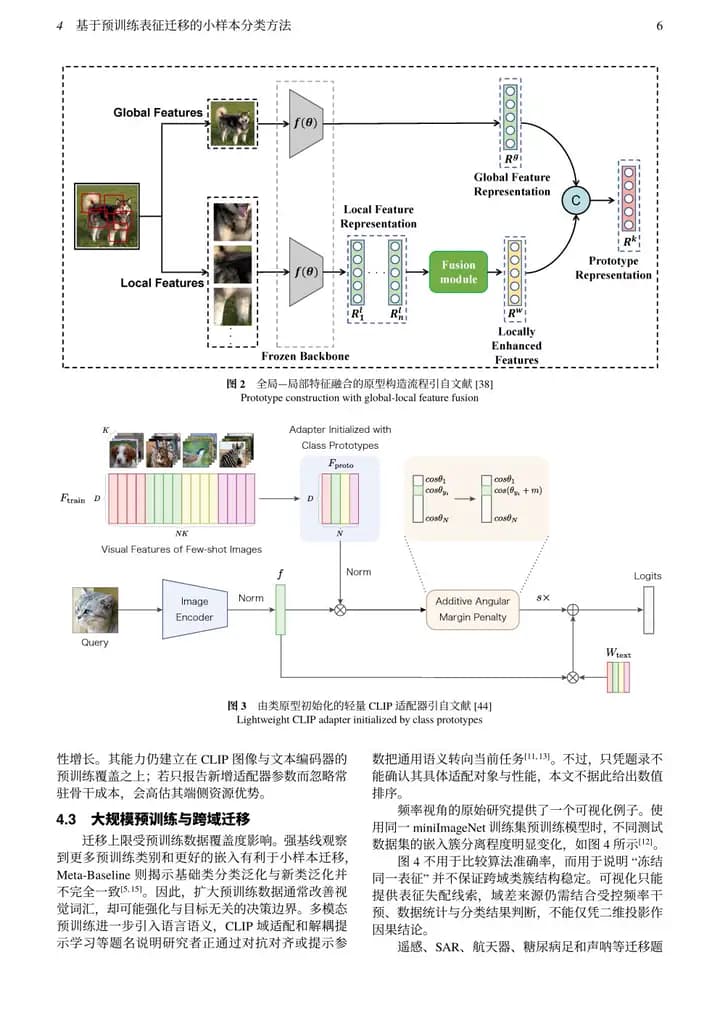 深度小样本图像分类中的度量学习与迁移适配方法综述代表性图文页