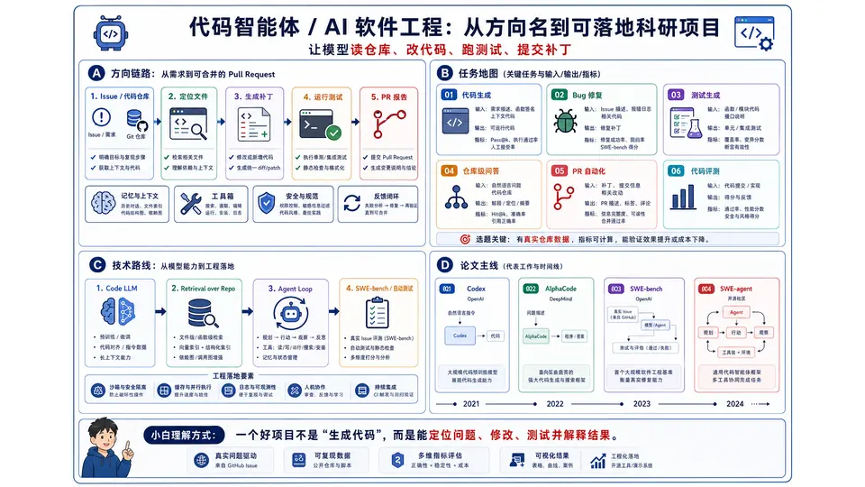 代码智能体 科研方向图解