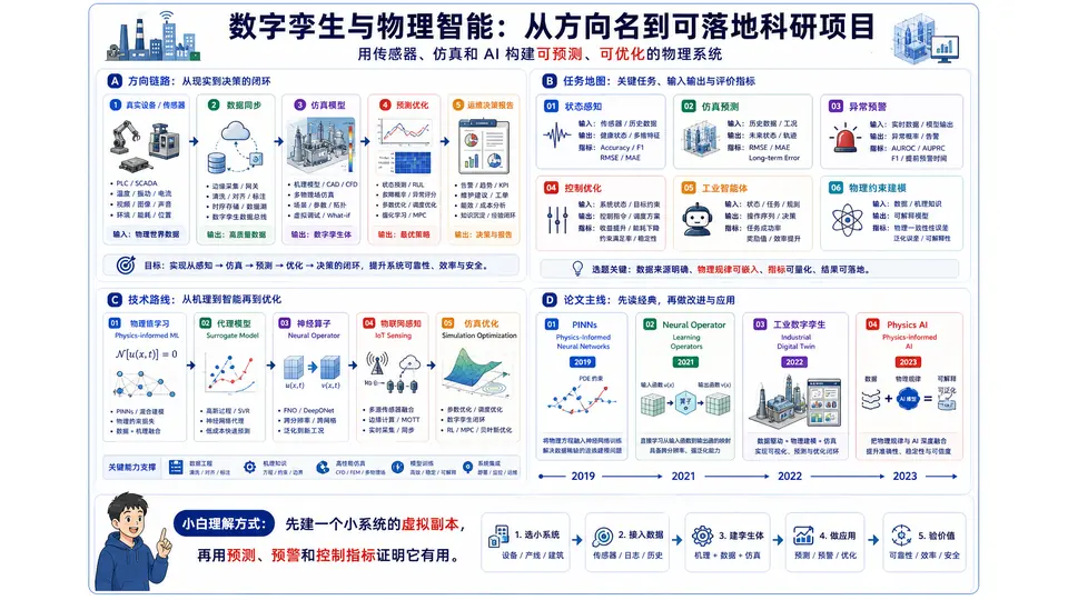 数字孪生与物理智能 科研方向图解