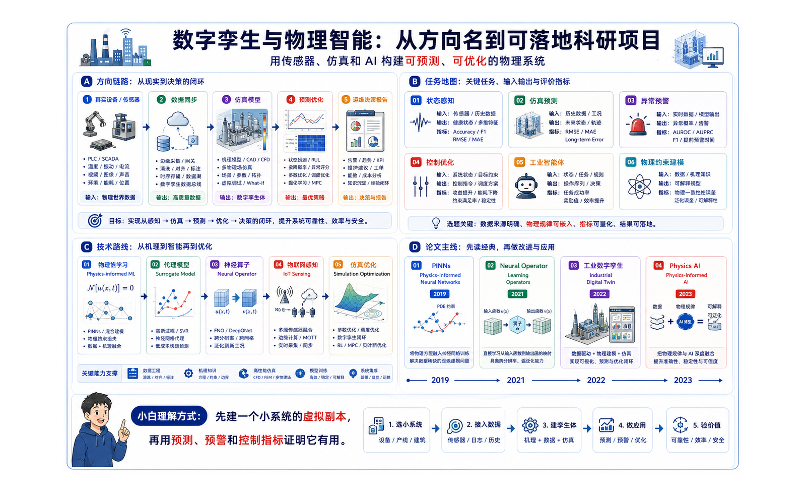数字孪生与物理智能：用 AI 预测和优化真实系统 完整链路图