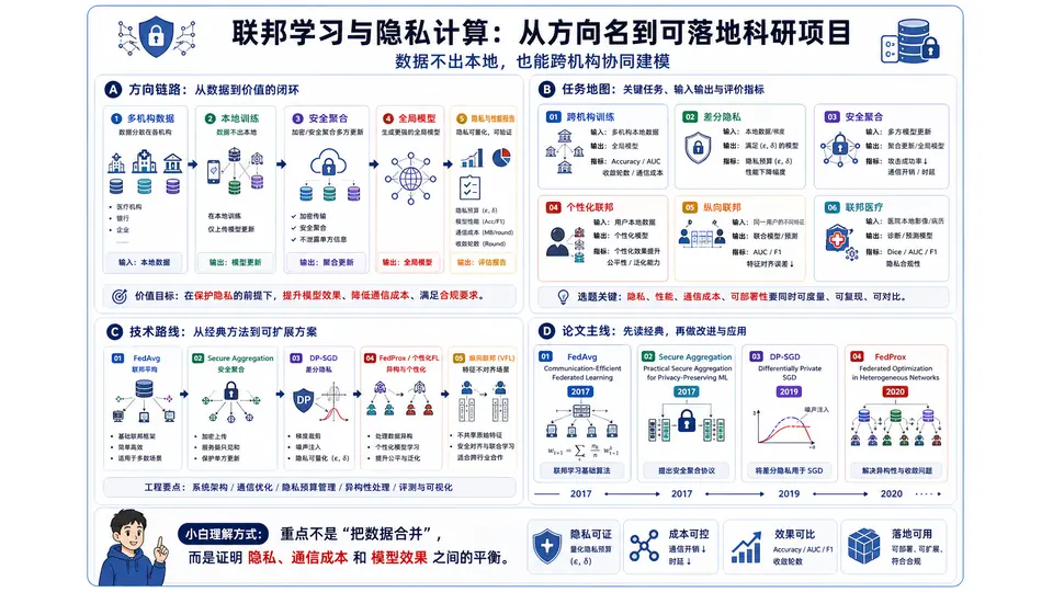 联邦学习与隐私计算 科研方向图解