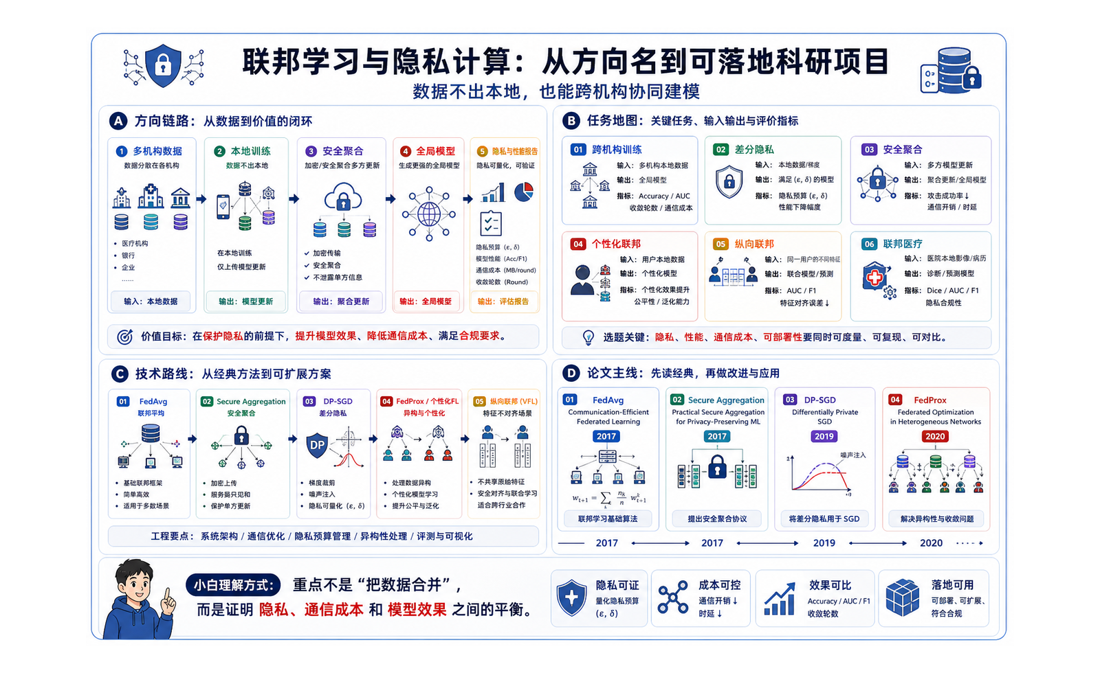 联邦学习与隐私计算：数据不出本地也能协同建模 完整链路图