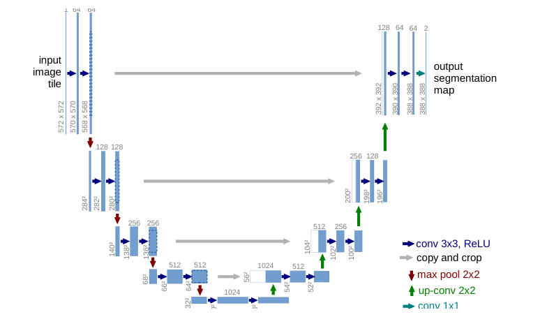 U-Net: Convolutional Networks for Biomedical Image Segmentation 的经典论文图