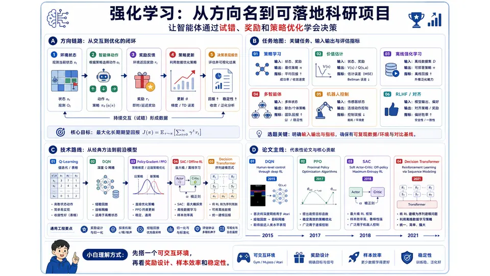 强化学习 科研方向图解