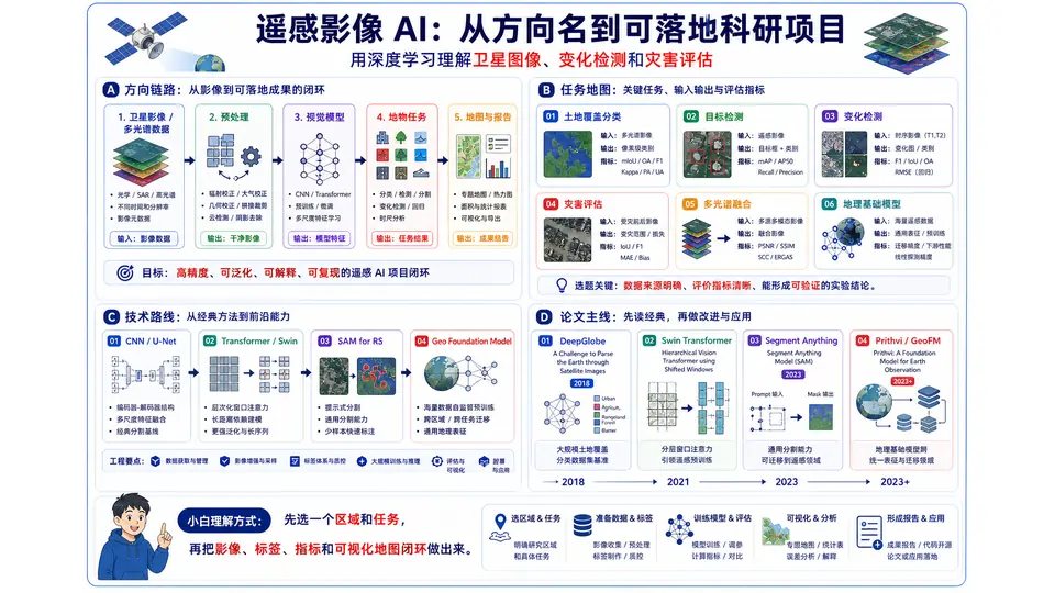 遥感影像 AI 科研方向图解