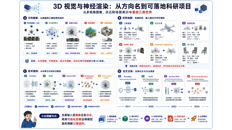 3D 视觉与神经渲染 科研方向图解