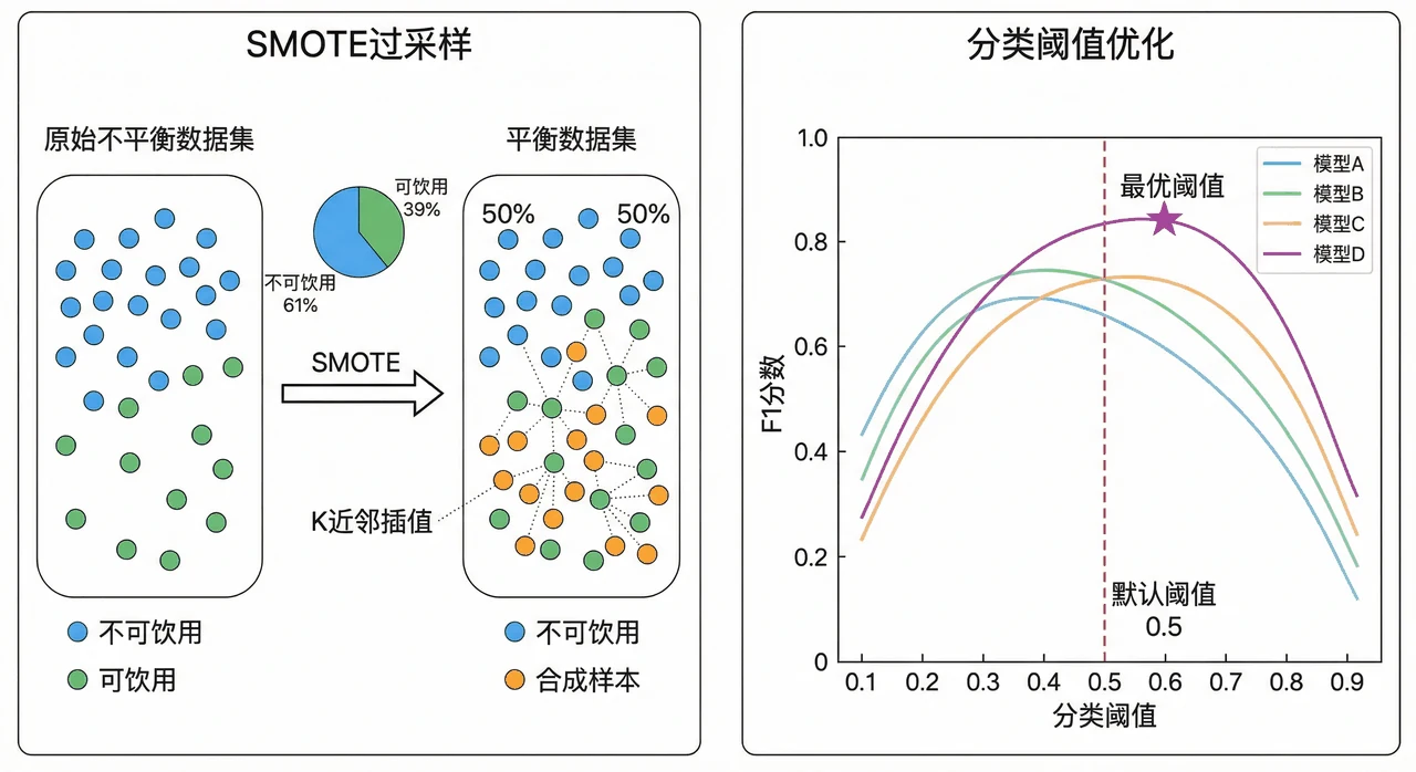 SMOTE 与阈值优化