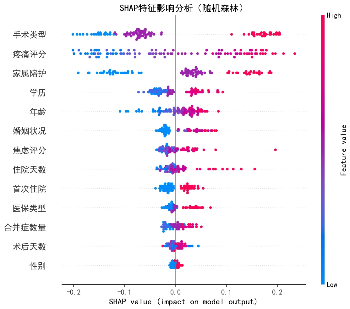 SHAP 蜂群图