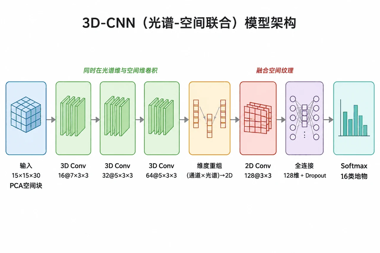 3D-CNN 光谱-空间联合网络架构