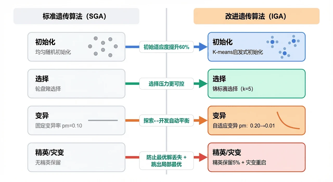 标准GA与改进GA对比